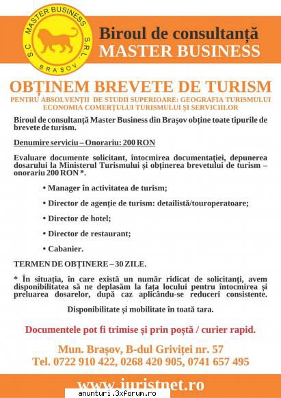 avand in vedere legale care stau la baza obtinerii de către de turism a brevetului de turism.